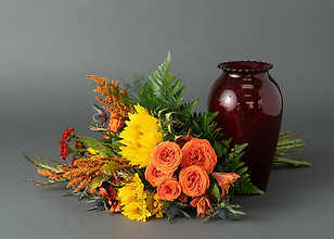 Fall Handtied with Vase option