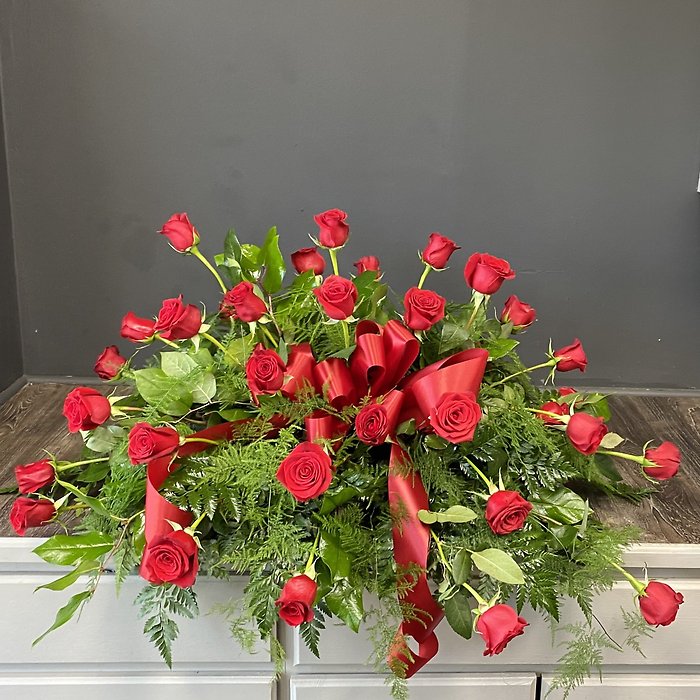 Red Rose Casket Spray
