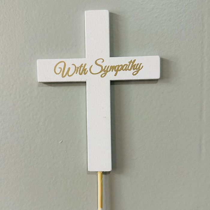 With Sympathy cross pick