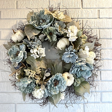 White Pumpkin Wreath