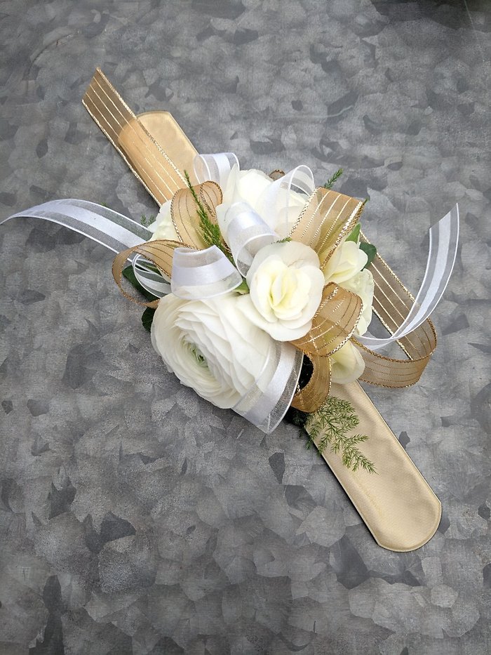 All White Wrist Corsage