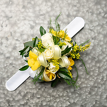 Yellow and White Wrist Corsage