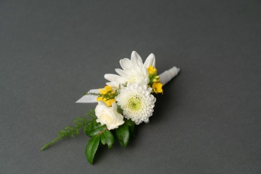 White and Yellow Boutonniere