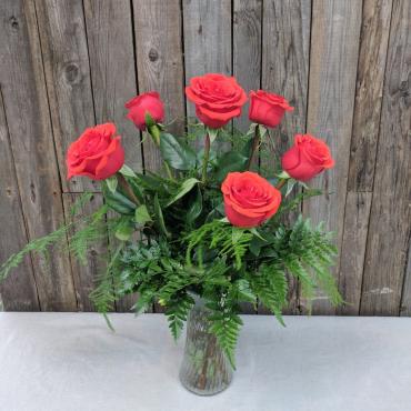 Half Dozen Rose Arrangement