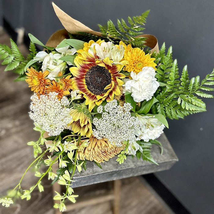 Ivory & Amber Wrapped Bouquet