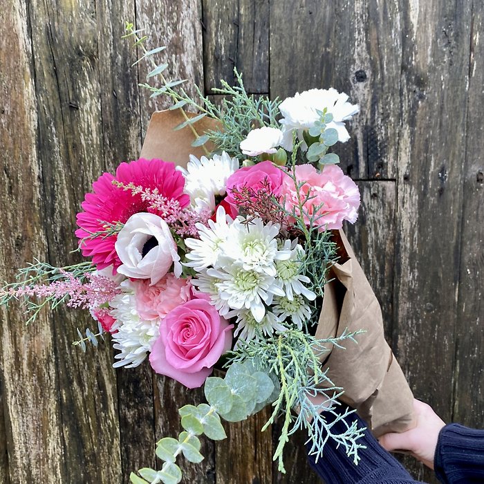 Blush & Bloom Wrapped Bouquet