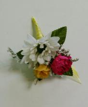 Spring Yellow and Pink Boutonniere
