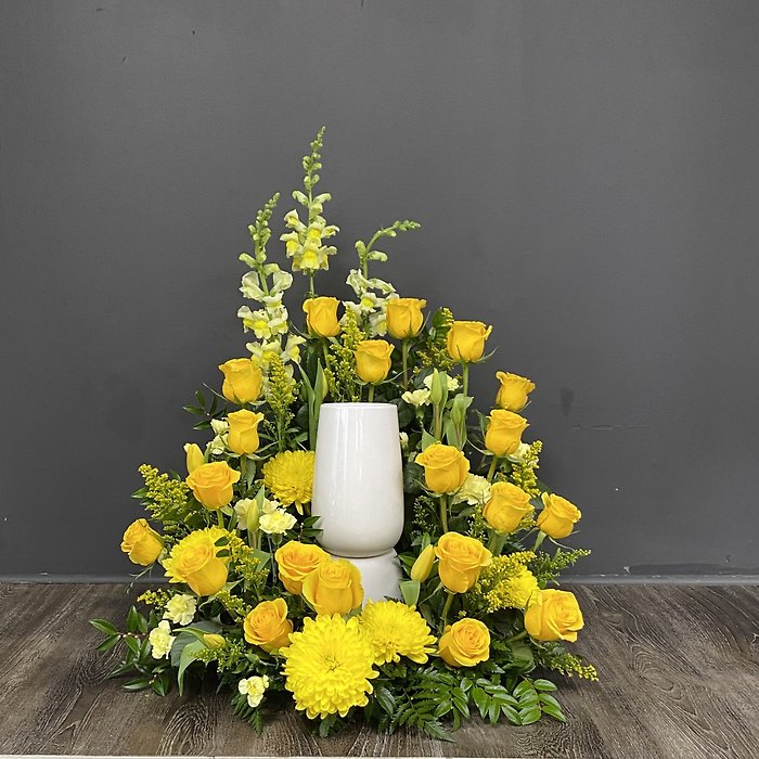 Golden Glow Urn Wreath