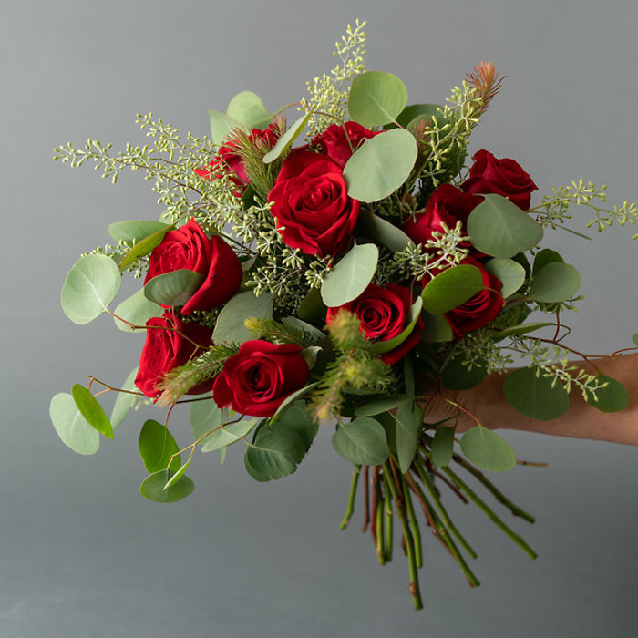 Dozen Rose Bouquet with premium greens